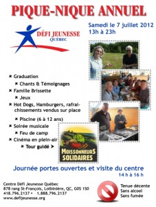 Affiche Pique Nique 2012 - Défi Jeunesse